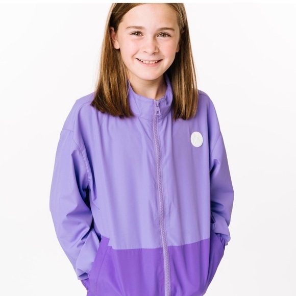 Zyia Active Full Zip Size 4-5 Girl Purple Colorblock Jacket - Picture 1 of 10